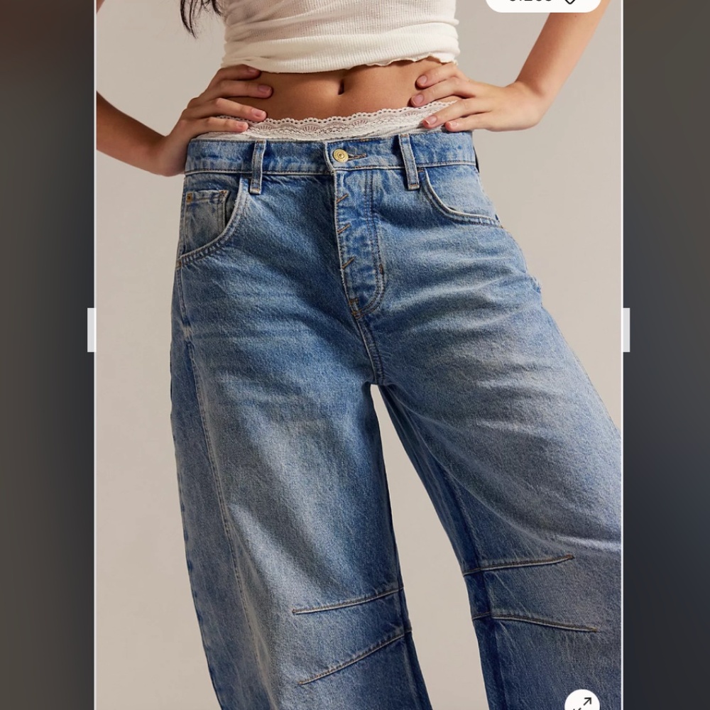 We The Free Good Luck Mid-Rise Barrel Jeans